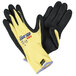 A pair of Cordova ActivGrip Advance Kevlar gloves with black and yellow trim on a white background.