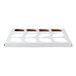 A white cardboard cupcake insert with twelve cut-out slots designed to hold standard-sized cupcakes in a 14" x 10" box.