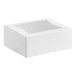 A white bakery box with a clear window on top, designed for cakes, donuts, or pastries.