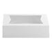 A white rectangular bakery box with a clear window on top.