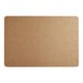 A rectangular, brown corrugated cake pad with rounded corners.