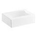 A white rectangular bakery box with a clear window on the top.