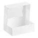 A white auto-popup bakery box with a clear window on the lid.