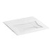 A white rectangular bakery box with a clear window on the top, designed for cakes or baked goods.