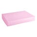 A pink rectangular box with a white cover.