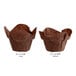 Two Baker's Mark brown paper cupcake liners.