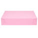 A pink rectangular bakery box with white text.