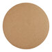 A round, brown, corrugated grease-resistant cake circle.