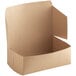 A Baker's Mark Kraft cardboard bakery box with the lid open.