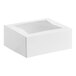 A white bakery box with a clear window on top, designed for cakes, donuts, or pastries.