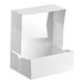 A white auto-popup bakery box with a clear window on the lid, designed for cakes, donuts, or pastries.
