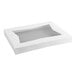 A white rectangular bakery box top with a clear window, designed for full sheet cakes.