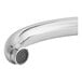 A close-up of a silver Delta deck-mount kitchen faucet.