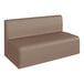 A brown vinyl modular 2-seat sofa.