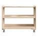 A Flash Furniture wooden 3-shelf mobile storage cart with locking casters.