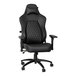 A Flash Furniture black leather office chair with armrests and wheels.