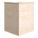 A Flash Furniture wooden corner kitchen cabinet with a lime green accent panel on the top shelf.