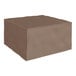 A brown square ottoman with a lid.