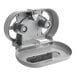 A gray Lavex WiFi-enabled automatic double roll jumbo toilet tissue dispenser with a lid.