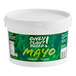 A white container of Only Plant Based Vegan Mayonnaise with green text and green leaves on it.