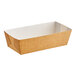 A Tielman Bake-Well brown and white corrugated paper bread loaf mold.