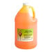 A plastic jug of orange I. Rice Banana Hard Serve Ice Cream flavoring.