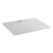 A white rectangular object with a silver handle, the DoughMakers Aluminum Pebbled Baking Sheet.