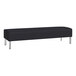 A black Lesro Luxe Lounge bench with steel legs.