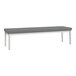 A Lesro Lenox steel bench with a grey cushion.