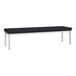 A black Lesro Lenox steel bench with black vinyl cushion and white legs.