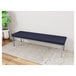 A Lesro Lenox navy fabric bench on a white base.