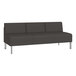 A black Lesro Luxe Patriot Plus sofa with steel legs.