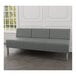 A grey Lesro Luxe Lounge Series 3-seat sofa with steel legs.