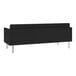 A black rectangular Lesro Luxe Lounge sofa with steel legs.