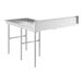 A Regency stainless steel dishtable with a rectangular top and legs.