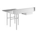 A Regency stainless steel L-shape dishtable with a white metal sink and drain on the right.