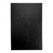 A black rectangular menu cover with album style corners on a white background.