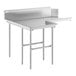 A Regency stainless steel L-shape dishtable with a shelf.