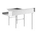 A Regency stainless steel L-shape dishtable with a white background.