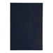 A black rectangular menu cover with album style corners and a blue surface.