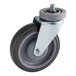 A black and grey Regency Polyurethane swivel castor wheel with a metal plate.