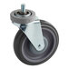 A black and grey Regency swivel caster with a metal wheel.