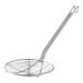 A stainless steel wire spiral skimmer with a long handle.