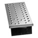 An air distribution assembly metal box with holes.