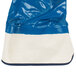 A blue and white bag of Cordova Brawler Smooth Supported Nitrile Gloves with Jersey Lining.