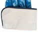 A medium Cordova blue nitrile glove with a white cloth lining.