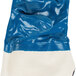 A blue and white Cordova Brawler nitrile glove with a white jersey lining.