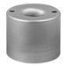 An American Metalcraft round aluminum doughnut cutter with a hole in the middle.