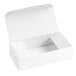 A Baker's Lane white candy box with an open lid.