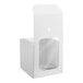 A white cardboard candy apple box with a clear window on the front.